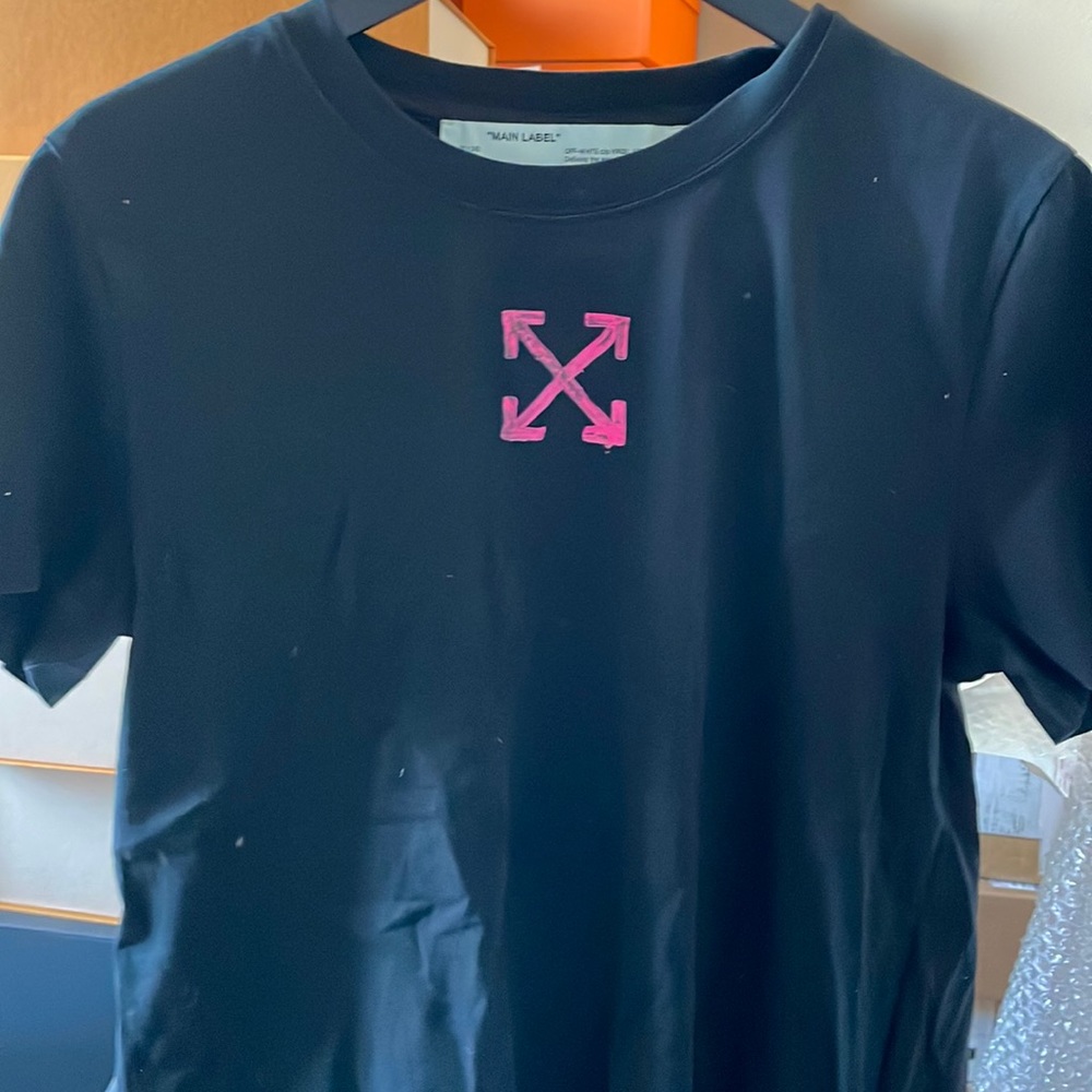 off-white main label black t shirt tee size L